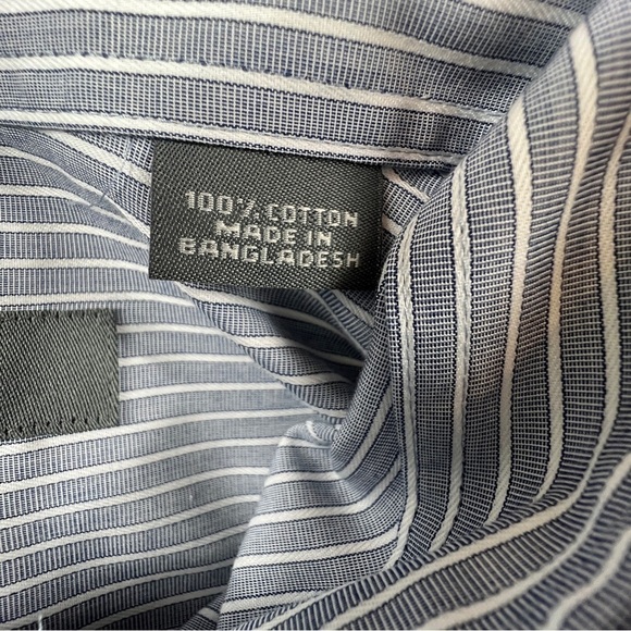 Kenneth Cole Reaction Shirt Mens Size 17-17.5 34-35 Button Down Gray Stripes - Picture 5 of 9